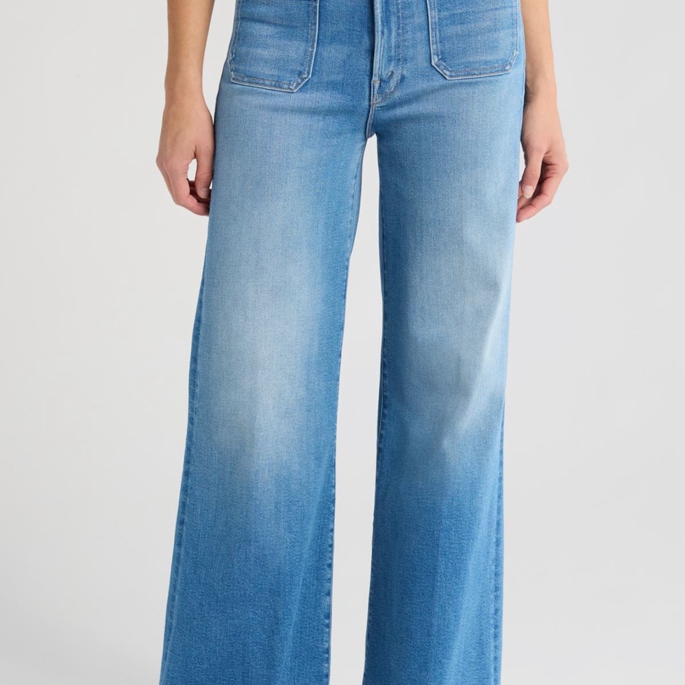 MOTHER Sky Blue Wide Leg Jeans